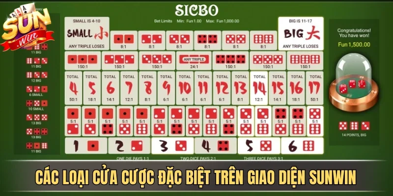 Các loại cửa cược đặc biệt trên giao diện SUNWIN 