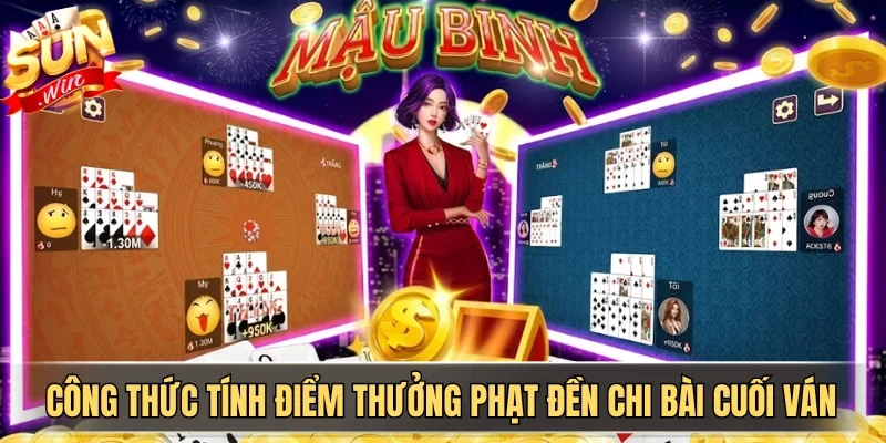 Công thức tính điểm thưởng phạt đền chi bài cuối ván