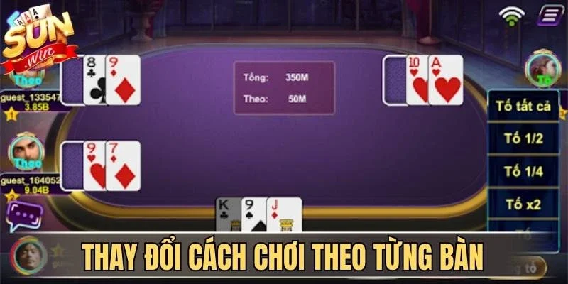 Thay đổi cách chơi theo từng bàn
